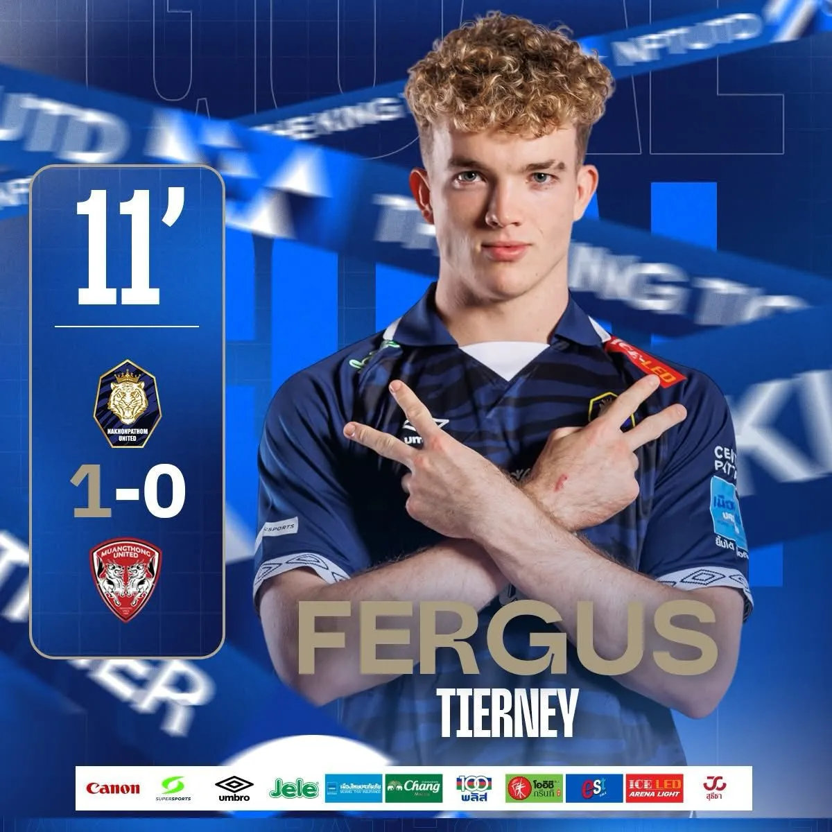 Fergus Tierney playing in Thai League 1